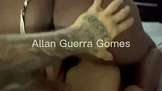 Black Onix with giant ass rides MMA fighter Allan Guerra Gomes' monster cock