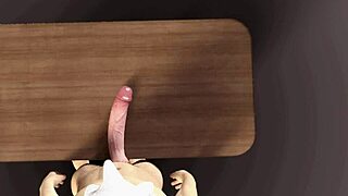 Huge White Cock on Desk