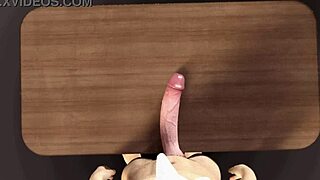 Huge White Cock on Desk