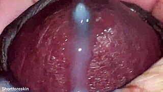 Indian guy blasts ultra close cumshot with hard brown dick