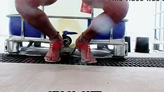 Staci Onit Teases in Wet Pink Panties, Feet Fetish.