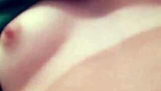 Tattooed woman masturbates in bathroom solo