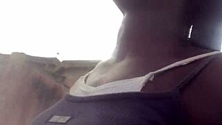 Crazy chick hunts supermarket for a lighter to smoke!