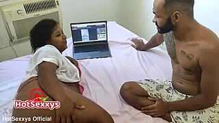 Sexy Brazilian brunette couple engages in amateur passionate encounters.