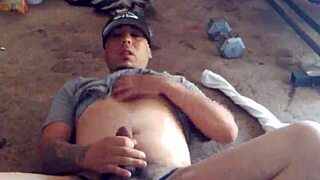 Gay Boy Playing Solo With Intense Action