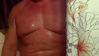 Massive Cock Play in Steamy Shower with Tight Ass Action