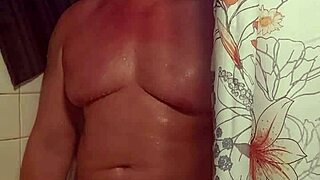 Massive Cock Play in Steamy Shower with Tight Ass Action