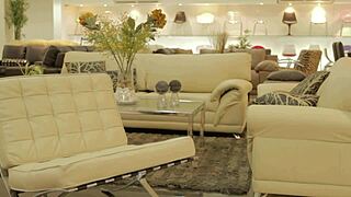 Sexy Bolivian model chats on sofa in leather fullhd 😘