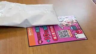 asian ladyboy shows her new thong in the convenience store, so sexy