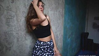 Stasyq, angel, and masha kalisy perform graceful striptease in lingerie.