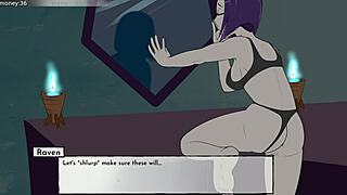 starfire from teen titans sucks dick in this cartoon blowjob scene
