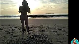Bold Teen Blonde Ass on Beach Live