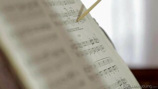 Piano plays, but her pussy gets wet instead.