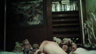 Feeling intense orgasm from deep anal dildo insertion