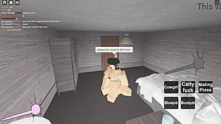 Having sexy fucking in a Roblox condo.
