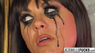 Jezebelle Bond enjoys a relaxing solo session in the bathtub, playing with her big tits and pussy.