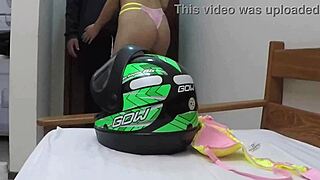 the delivery moto boy gets a blowjob from latina with natural tits