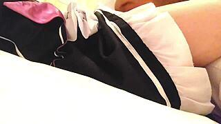 maid rem cosplay blowjob and licking 😍