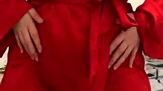 I love watching this brunette in red lingerie play with herself