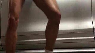 The tattooed blonde amateur fists both holes and sucks big cock in pov.