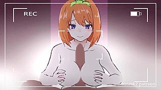 Yotsuba receives titjob from big cock, ending with cum in mouth.