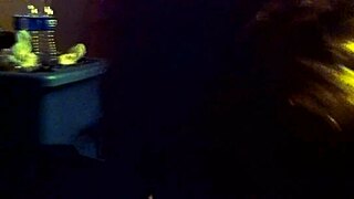 Interracial blowjob video featuring a milf performing oral sex on a large cock in detailed close-up.