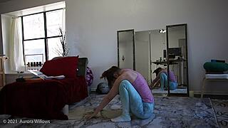 Yoga instructor teaches wife femdom moves