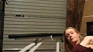 gym girl does a striptease in the gym