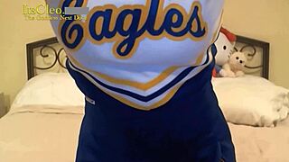 busty cheerleader its cleo slammed doggy style by horny neighbor