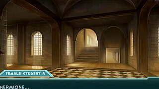 Akaburs Hogwarts Blowjob with Brunette Blonde Swallowing!