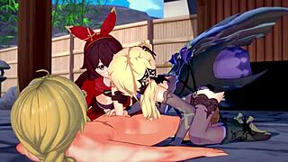 genshin impact two archer girls 3d hentai 4k 60fps uncensored