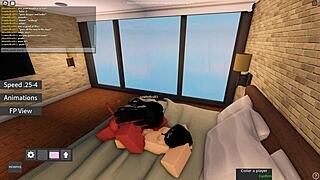 Meru the succubus in Roblox gives blowjob and rides cowgirl