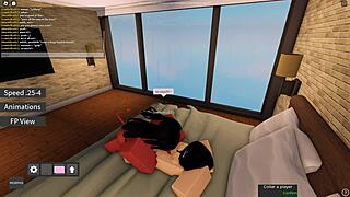 Meru the succubus in Roblox gives blowjob and rides cowgirl