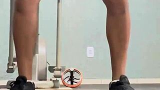 Brave Girl Licks Pussy In Gym Voyeur Scene