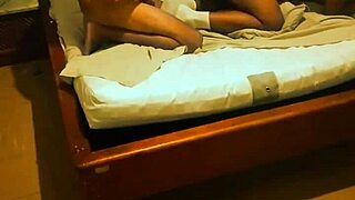 skinny guy enjoys endowed partner's snack