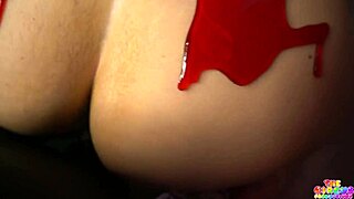 halloween slut receives a creampie