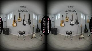 Natalia Queen enjoys solo masturbation in VR setting