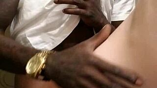 Amateur snow bunny fucks big black cock in restrooms, petite body shaking