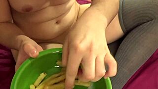 damn, amateur girl eats cum fries after wild doggystyle sex!