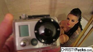 brunette christy mack masturbates in the bath.