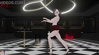 Sexy Rachel Pop Md Dress Physics Blender Render Front Cam 1567.