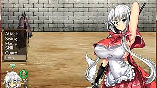 bent over doggystyle in hentai game, fingering cute big ass for orgasm 😈