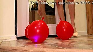 I crush balloons with my heels