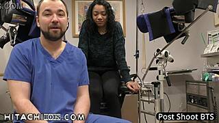 i'm freshman yasmine woods getting hitachi orgasms from doctor tampa in florida hospital for college physical, moaning with vibrator on pussy