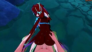 Mipha gets fucked and filled with cum from your pov - zelda botw hentai