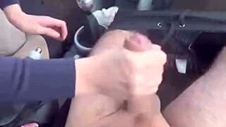 he admires her ass while she sucks his cock