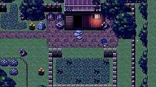 Tanned Girl Natsuki in Hentai Game Ep 9 Pees at Night in Forest