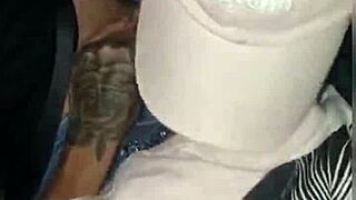 driving through traffic in the city