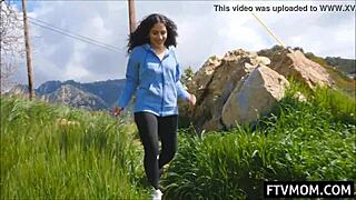 Latina milf engages in public flashing of her body parts outdoors