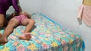 Latina amateur rides cowgirl style